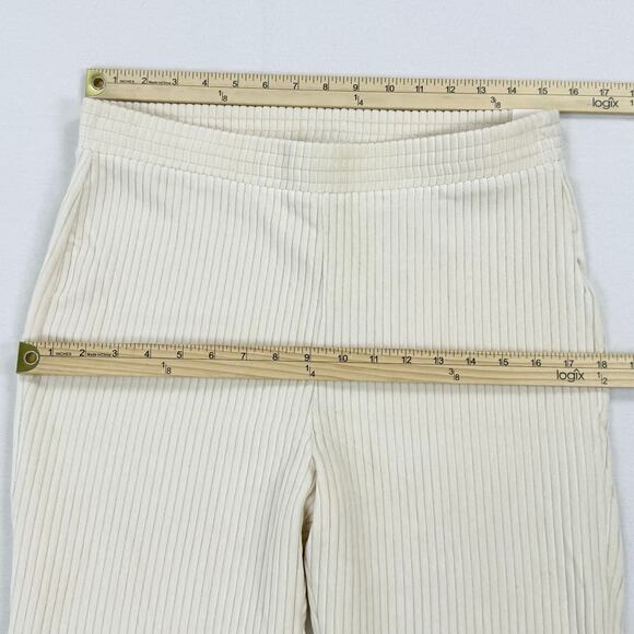 Aerie Womens Groove On Velour Velvet High Waist Flare Pant Large Ivory - Picture 11 of 14